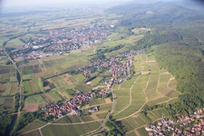 Aerial view of District Pleisweiler in Pleisweiler-Oberhofen in the state Rhineland-Palatinate, Germany