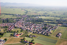 District Ingenheim in Billigheim-Ingenheim in the state Rhineland-Palatinate, Germany from the drone perspective