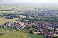 Aerial photograpy of District Billigheim in Billigheim-Ingenheim in the state Rhineland-Palatinate, Germany