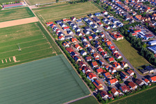 Aerial view of New development area Siedlerweg x Fichtenweg in Steinweiler in the state Rhineland-Palatinate, Germany