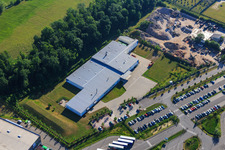 Drone image of Horst Industrial Estate, Alfa Aesar GmbH in the district Minderslachen in Kandel in the state Rhineland-Palatinate, Germany