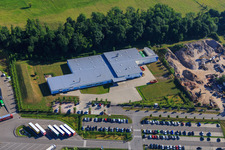 Horst Industrial Estate, Alfa Aesar GmbH in the district Minderslachen in Kandel in the state Rhineland-Palatinate, Germany from the drone perspective