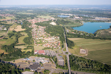 Lauterbourg in the state Bas-Rhin, France from above