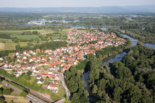 Aerial view of Munchhausen in the state Bas-Rhin, France