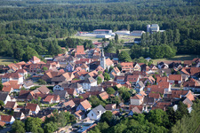 Aerial view of Niederrœdern in the state Bas-Rhin, France