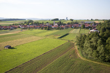 Aerial view of Oberrœdern in the state Bas-Rhin, France