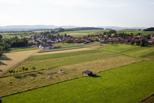 Aerial photograpy of Oberrœdern in the state Bas-Rhin, France