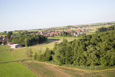 Oblique view of Oberrœdern in the state Bas-Rhin, France