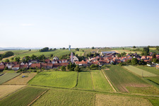 Oberrœdern in the state Bas-Rhin, France from above