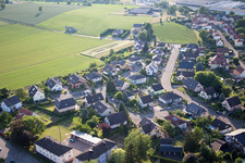 Soultz-sous-Forêts in the state Bas-Rhin, France from the drone perspective
