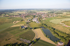 Aerial view of Soultz-sous-Forêts in the state Bas-Rhin, France