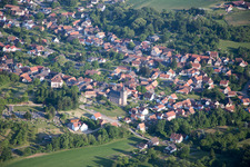 Mitschdorf in the state Bas-Rhin, France from above
