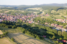 Lembach in the state Bas-Rhin, France from the drone perspective