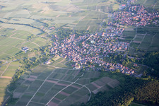 Oblique view of District Rechtenbach in Schweigen-Rechtenbach in the state Rhineland-Palatinate, Germany