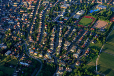 Aerial view of Petronellastr in Bad Bergzabern in the state Rhineland-Palatinate, Germany