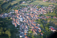 Town View of the streets and houses of the residential areas in Billigheim-Ingenheim in the state Rhineland-Palatinate