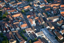 Town View of the streets and houses of the residential areas in the district Ingenheim in Billigheim-Ingenheim in the state Rhineland-Palatinate