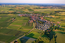 Village view from the west in Insheim in the state Rhineland-Palatinate, Germany