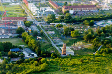Aerial view of Exhibition grounds of the Landesgartenschau 2015 in Landau in der Pfalz in the state Rhineland-Palatinate, Germany
