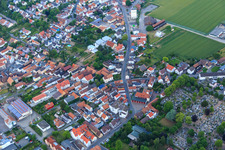 Aerial photograpy of Eisenbahnstr in Herxheim bei Landau in the state Rhineland-Palatinate, Germany