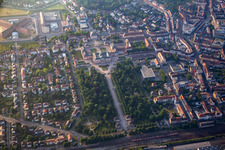 Castle garden in summer in Bruchsal in the state Baden-Wuerttemberg, Germany
