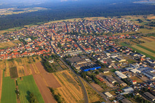 Aerial view of Industrial area Industriestraße with LINHARDT Hambrücken GmbH in Hambrücken in the state Baden-Wuerttemberg, Germany