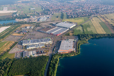 Building of the shopping center Globus Wiesental, Roller Moebel - Waghaeusel in Wiesental in the state Baden-Wurttemberg, Germany