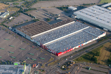 Building of the shopping center Roller Moebel - Waghaeusel in Wiesental in the state Baden-Wurttemberg, Germany