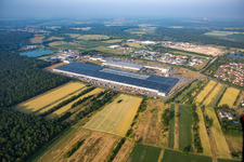 Aerial view of Goodyear Dunlop Tyres Germany in Philippsburg in the state Baden-Wuerttemberg, Germany