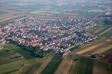 Aerial view of District Mechtersheim in Römerberg in the state Rhineland-Palatinate, Germany