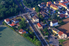 Speyer Straße train station and level crossing in Lingenfeld in the state Rhineland-Palatinate, Germany