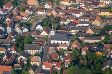 Protestant church in the village center in Westheim in the state Rhineland-Palatinate, Germany