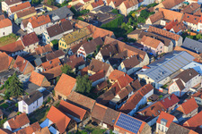 Aerial view of Pfalzstr in Zeiskam in the state Rhineland-Palatinate, Germany