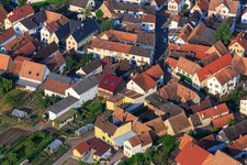 Aerial photograpy of Mühlgasse in Zeiskam in the state Rhineland-Palatinate, Germany