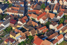 Aerial photograpy of Häckgasse in Zeiskam in the state Rhineland-Palatinate, Germany