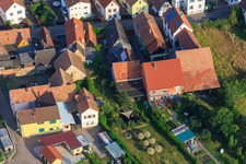 Badstubgasse in Zeiskam in the state Rhineland-Palatinate, Germany seen from above