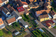 Häckgasse in Zeiskam in the state Rhineland-Palatinate, Germany seen from above