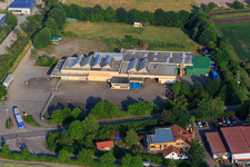 Aerial photograpy of Natural stones and transport Kohler in Zeiskam in the state Rhineland-Palatinate, Germany