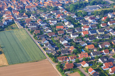 Aerial view of Maxstr in Ottersheim bei Landau in the state Rhineland-Palatinate, Germany