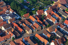 Aerial view of Long Street in Ottersheim bei Landau in the state Rhineland-Palatinate, Germany