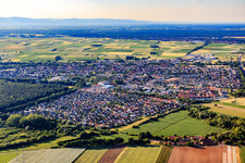 City view from the southeast in Rülzheim in the state Rhineland-Palatinate, Germany