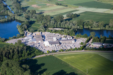 Site and tailings area of the gravel mining Kieswerk Wolf - Markus Wolf Kieswerk and Transporte in Leimersheim in the state Rhineland-Palatinate, Germany