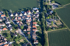 Aerial photograpy of District Leopoldshafen in Eggenstein-Leopoldshafen in the state Baden-Wuerttemberg, Germany
