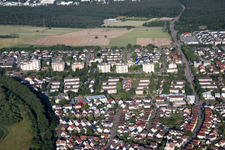 District Leopoldshafen in Eggenstein-Leopoldshafen in the state Baden-Wuerttemberg, Germany from above