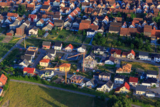 Aerial view of New development area Pfarrer-Anselmann-Straße in Hatzenbühl in the state Rhineland-Palatinate, Germany