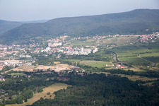 Aerial view of Neustadt an der Weinstraße in the state Rhineland-Palatinate, Germany