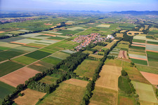 Village overview from the northeast in Freimersheim in the state Rhineland-Palatinate, Germany