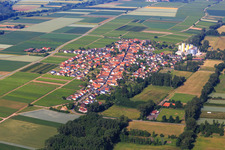 Village overview from the east in Freimersheim in the state Rhineland-Palatinate, Germany