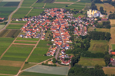 Aerial view of Village overview from the east in Freimersheim in the state Rhineland-Palatinate, Germany