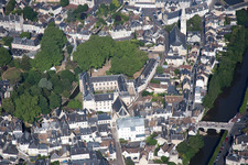 Vendôme in the state Loir et Cher, France from the plane
